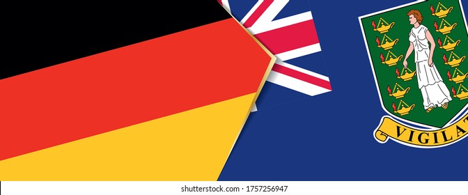 Deutschland und die Britischen Jungferninseln, zwei Vektorflaggen Symbol für Beziehung oder Konfrontation.