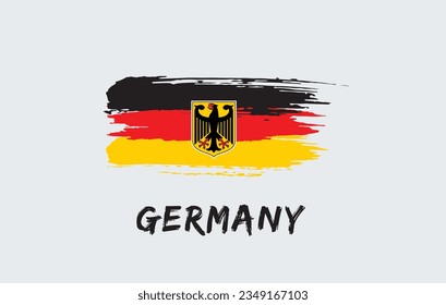 germany brush painted national country flag Painted texture white background National day or Independence day design for celebration Vector illustration