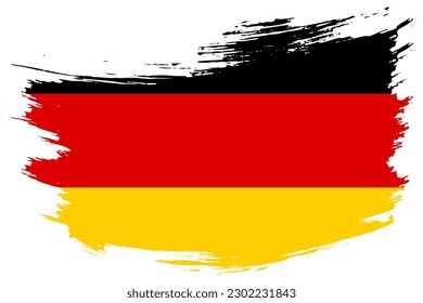 Germany brush stroke flag vector background. Hand drawn grunge style German painted isolated banner.