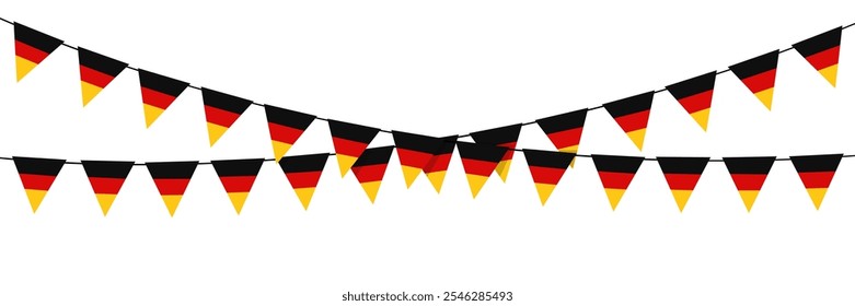 Germany bunting flags isolated on white background.
