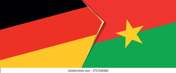 Deutschland und Burkina Faso Flaggen, zwei Vektorflaggen Symbol für Beziehung oder Konfrontation.