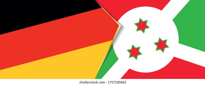 Deutschland und Burundi Flaggen, zwei Vektorfahnen Symbol für Beziehung oder Konfrontation.