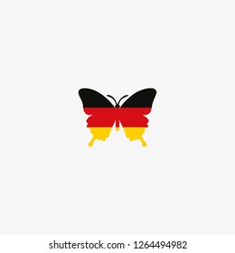 Germany butterfly flag graphic element Illustration template design