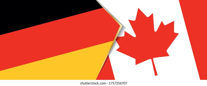 Deutschland und Kanada Flaggen, zwei Vektorflaggen Symbol für Beziehung oder Konfrontation.