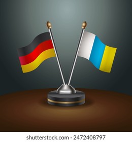 Germany and Canary Islands table flags relation with gradient backgrund. Vector Illustration