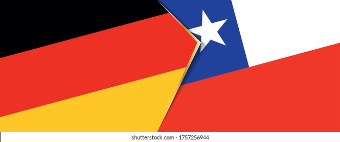 Deutschland und Chile Flaggen, zwei Vektorflaggen Symbol für Beziehung oder Konfrontation.