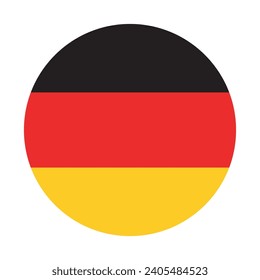 Germany circle flag. Button flag icon. Standard color. Circle icon flag. Computer illustration. Digital illustration. Vector illustration.