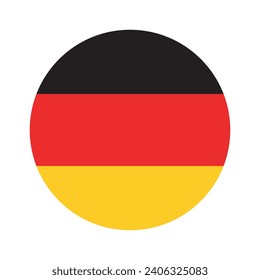 Germany circle flag. Button flag icon. Standard color. Circle icon flag. Computer illustration. Digital illustration. Vector illustration.