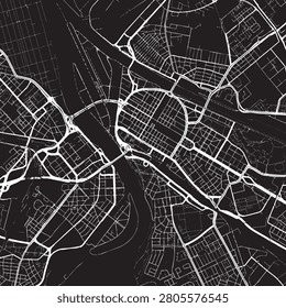 Würzburg Germany City Street Map Art Print, Black and White Minimalist Vector City Plan Map of Wurzburg Bavaria