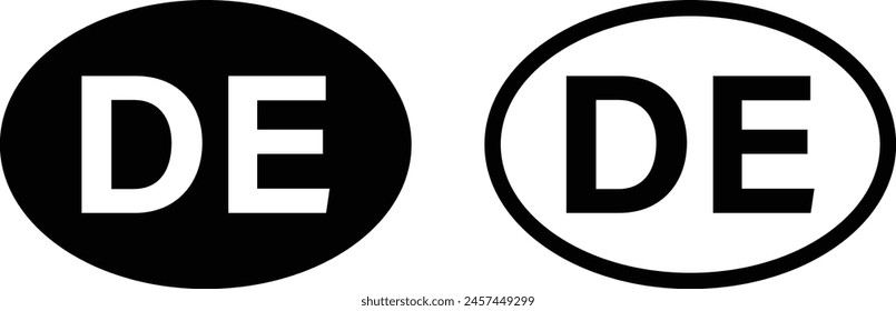 Germany code icon set in two styles . Germany country code icon vector . Germany abbreviation icon 