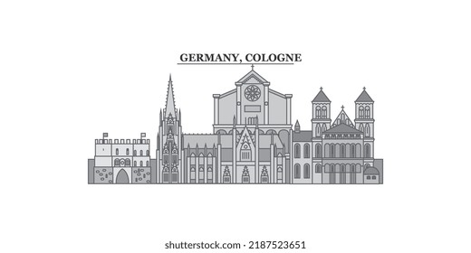 Germany, Cologne city skyline isolated vector illustration, icons