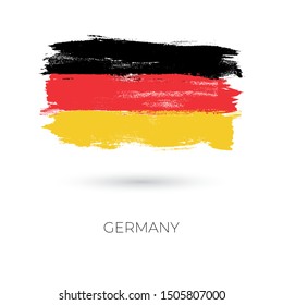 Germany colorful brush strokes painted national country flag icon. Painted texture.