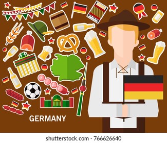 Germany concept background .Flat icons