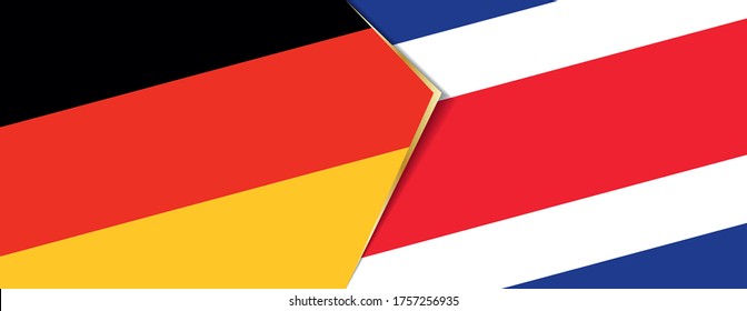 Deutschland und Costa Rica Flaggen, zwei Vektorflaggen Symbol für Beziehung oder Konfrontation.