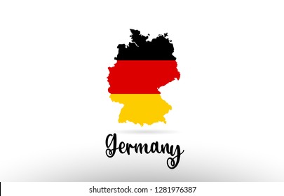 Germany country flag inside country border map design suitable for a logo icon design