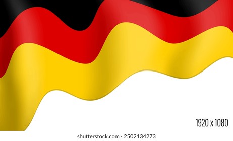 Germany country flag realistic independence day background. German commonwealth banner in motion waving, fluttering in wind. Festive patriotic HD format template for independence day