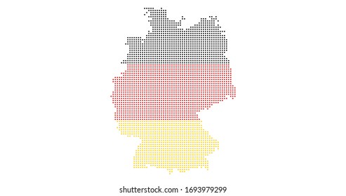 Germany country map backgraund made from halftone dot pattern, Flag concept. Vector illustration isolated on white background