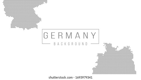 Germany country map backgraund made from abstract halftone dot pattern. Vector illustration isolated on white background