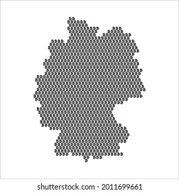 Germany country map made with bitcoin crypto currency logo