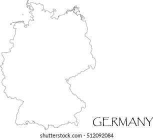 Germany country map outline graphic vector style 