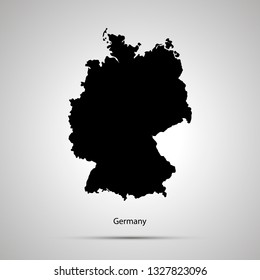 Germany country map, simple black silhouette
