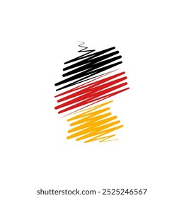 Alemania Mapa del país Línea estilizada Diseño de ilustración de icono de Vector fronterizo
