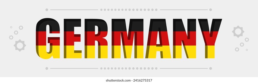 Germany country name and flag, Germany National day or Deutschland banner with retro abstract geometric shapes, berlin landscape landmarks. German Unity Day. Vector Illustration, German flag