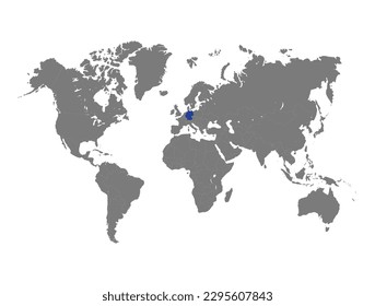 Germany country selected on world map