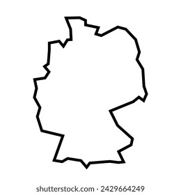Germany country thick black outline silhouette. Simplified map. Vector icon isolated on white background. svg