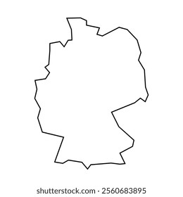 Germany country thin black outline silhouette. Simplified map. Vector icon isolated on white background.