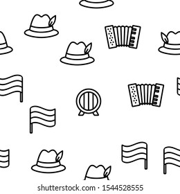 Germany Country Vector Seamless Pattern Thin Line Illustration