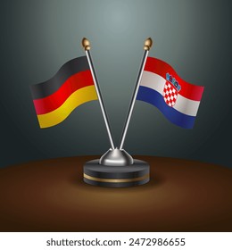 Germany and Croatia table flags relation with gradient backgrund. Vector Illustration