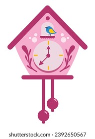 germany cuckoo clock pink illustration