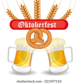 Germany culture and oktober festival holiday, vector illustration.