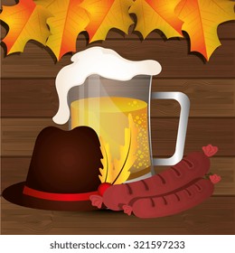 Germany culture and oktober festival holiday, vector illustration.