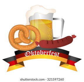 Germany culture and oktober festival holiday, vector illustration.