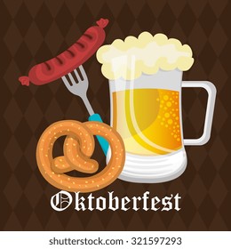 Germany culture and oktober festival holiday, vector illustration.