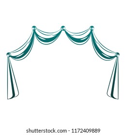 Germany curtains isolated in blue lines