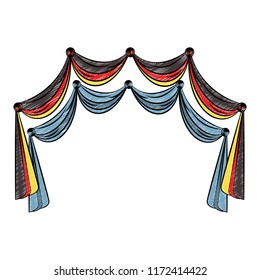 Germany curtains isolated scribble