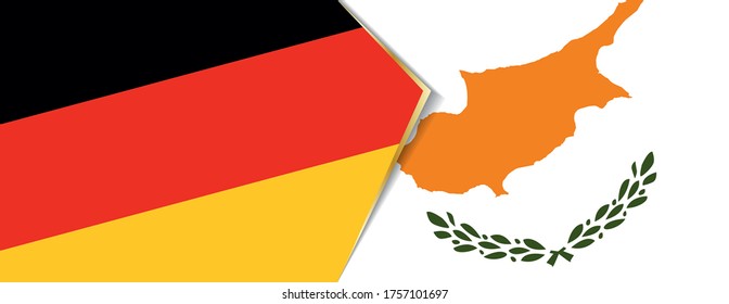 Deutschland und Zypern-Flaggen, zwei Vektorflaggen Symbol für Beziehung oder Konfrontation.