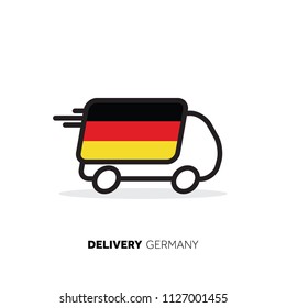 Germany delivery van. Country logistics concept