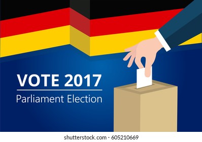 Germany democracy political process selecting president or parliament member with election and referendum freedom to vote vector illustration