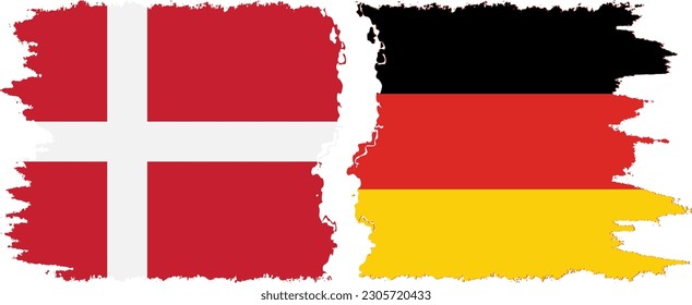 Conexión de banderas de grifo de Alemania y Dinamarca, vector