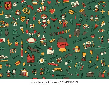 Germany, design elements. Seamless pattern