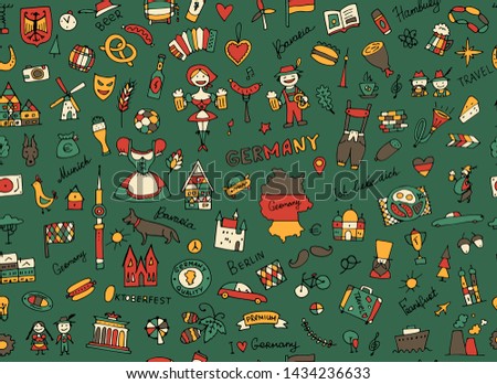 Germany, design elements. Seamless pattern