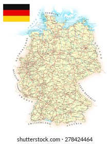 Germany - detailed map - illustration


Map contains:
- topographic contours
- country and land names
- cities
- water objects
- roads
- railways
