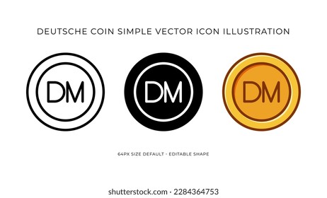 Germany Deutsche Mark Coin Simple Vector Icon Illustration