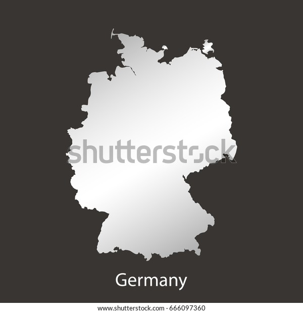 Germany Deutschland Map Border Chrome Metal Stock Vector Royalty Free