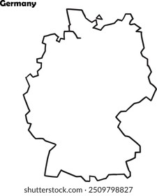 Alemanha Deutschland mapa simples esboço em preto