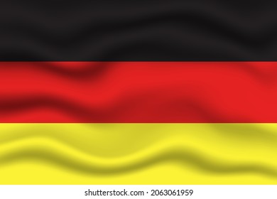 Germany Deutschland wave on flag realistic effect. Fabric textile waving on wind effect vector illustration